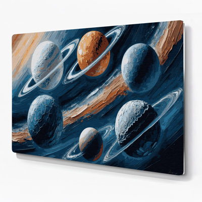 Art mural gris sur métal Space Jupiters