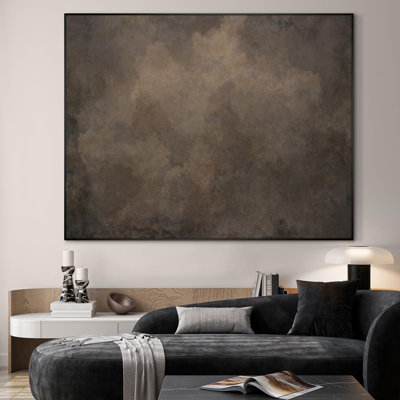 Extra Large Wall Art Fabric Print - Neutral Cloudy Abstract Illustration, Soft Atmospheric Design Artwork Decor for Living Room or Bedroom - "Frame Assembly Required (Unfinished Frame)"