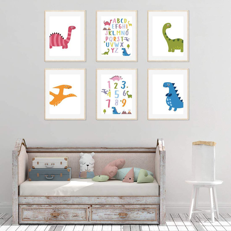 Harriet Bee Destry Colorful Dinosaurs Alphabet Numbers 6-Piece Set ...