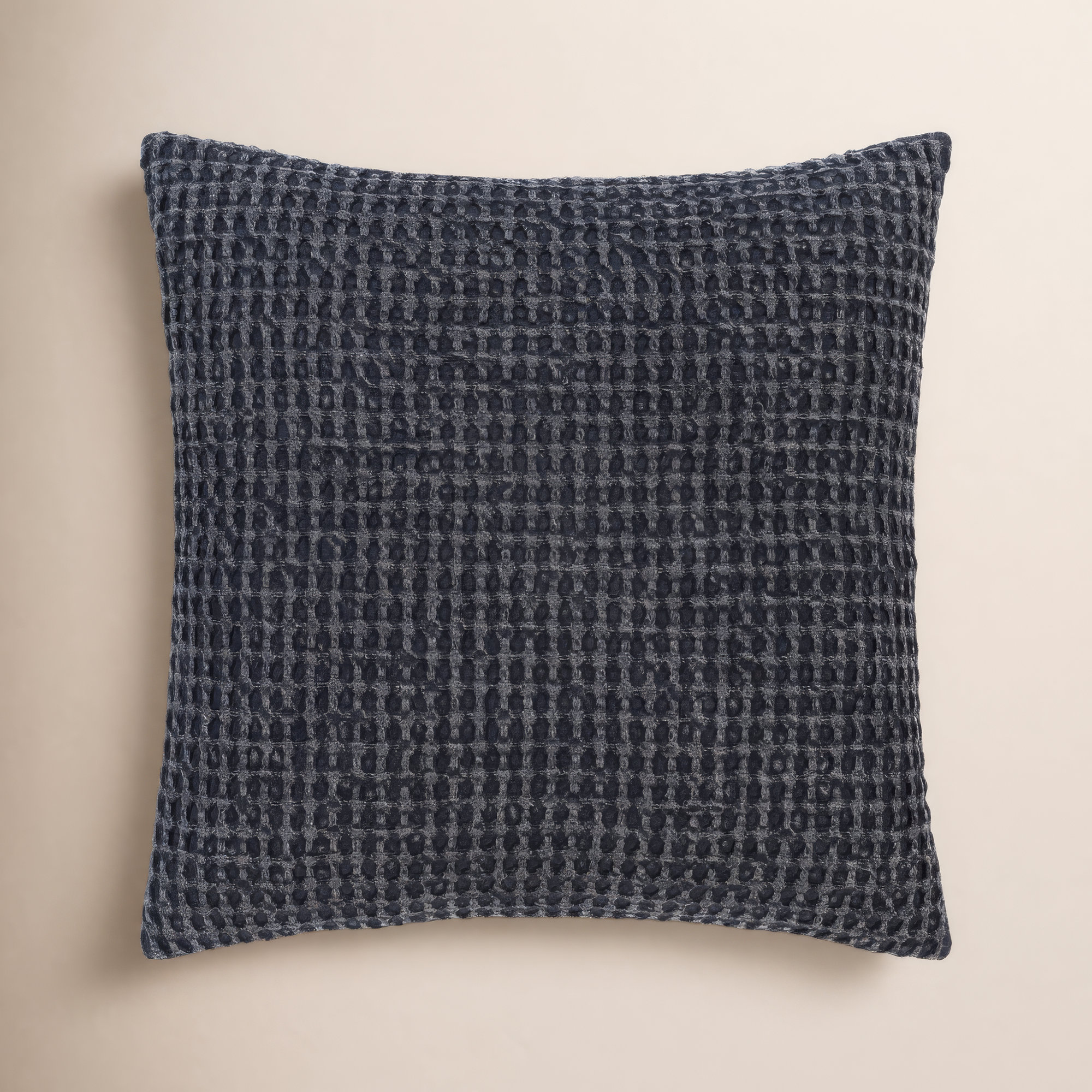Kappa Geometric Cotton Throw Pillow, 22" x 22" , Black, No Fill