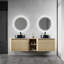 Meuble-lavabo mural 72 po avec lavabo d'art en céramique et 1 tablette de rangement, 4 portes à fermeture en douceur-1017805750-1017805744-1016644973
