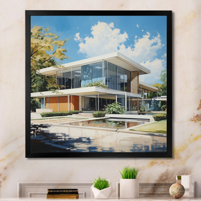 Élégance architecturale beige Mid-Century - imprimé