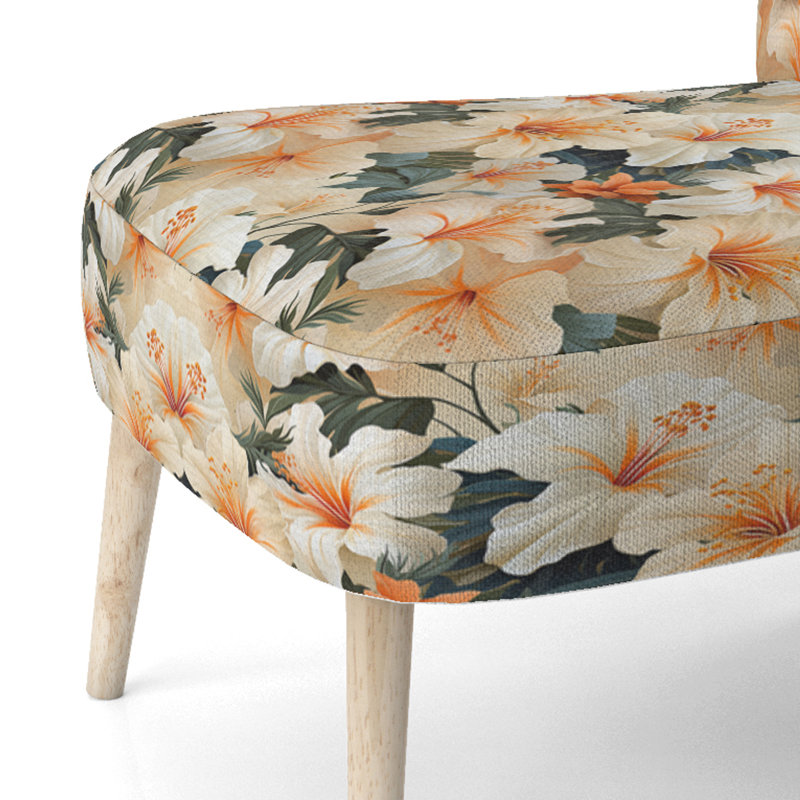 Chaise d'appoint rembourrée Papaya Dreams Tropical, Rêves de papaye à motif tropical
