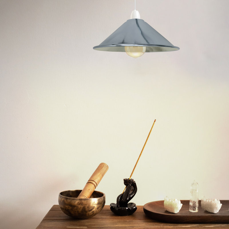 Veltri 10cm H Metal Cone Shape Pendant Shade ( Uno ), Chrome