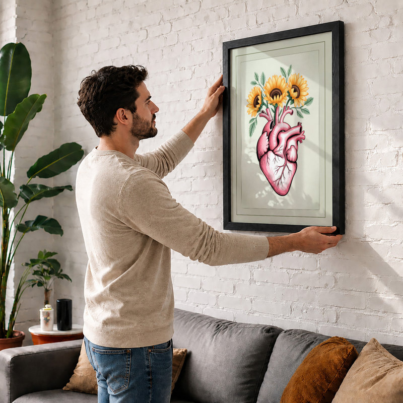 Heart In Bloom Botanical - Print, Oak, A3 - 42.0 x 29.7 cm
