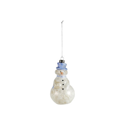 Mercury Glass Snowman Ornament in Frosted