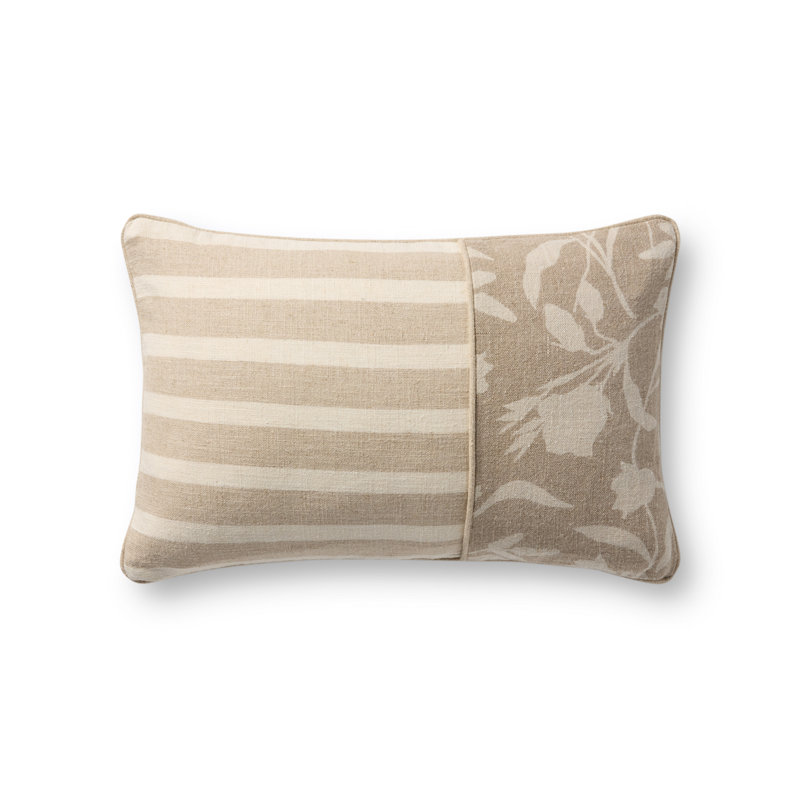 Coussin décoratif Loloi, Floral naturel, Rectangle H 13 po x l 21 po, Inférieur