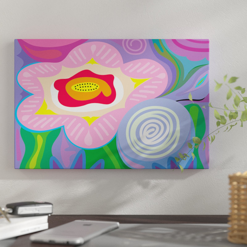 « april florales », reproduction sur toile, H 26 po x l 40 po x P 1,5 po, Pas de tapis, Toile tendue