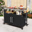 Chariot de barbecue extérieur avec plateau en acier inoxydable, tablette réglable, grand espace de rangement et roulettes verrouillables
