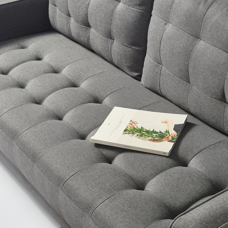 Gwendoline Upholstered 75.28'' Sofa, Dark Gray