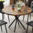38.5" Round Dining Table Modern Style Kitchen Table With MDF Table Top And X-Shaped Pedestal Metal Legs, Small Circle Dining Room Leisure Table End Table For Home Office Conference, 2 To 4 People-1202602106