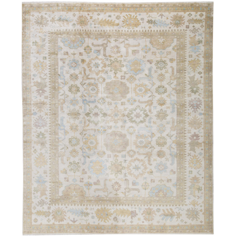 Wool Oriental Area Rug in Beige