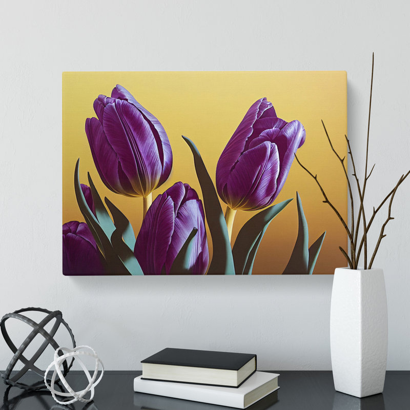 Precious Tulip Flowers - Wrapped Canvas, 40cm H x 60cm W x 3cm D