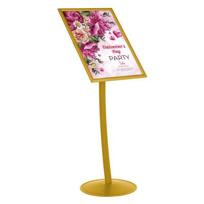 Simplistic Curved Menu Board Pedestal Aluminum Sign Holder