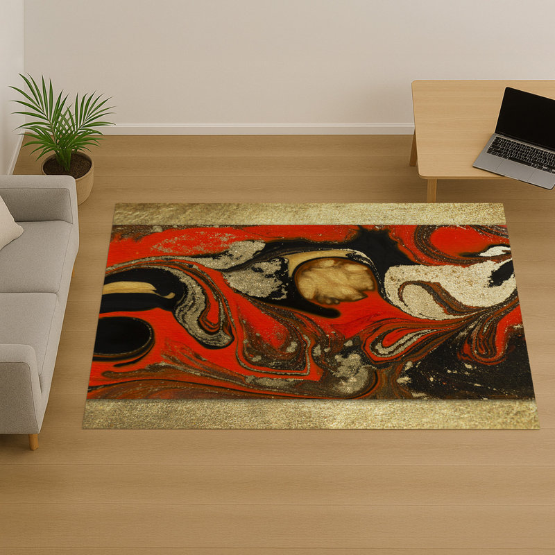 Marble Area Rug, Runner 70 x 140 cm