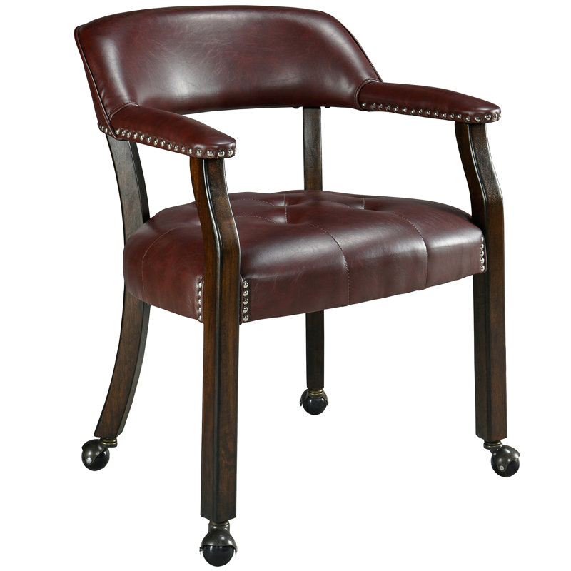 Blankenship 34cm H Tufted Polyester Blend Upholstered Wingback Armchair, Wine Red, 1