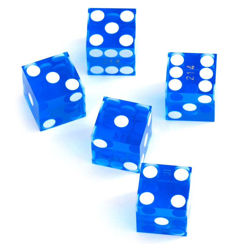 Jeu de dés 19mm Pro Vegas Style, Bleu