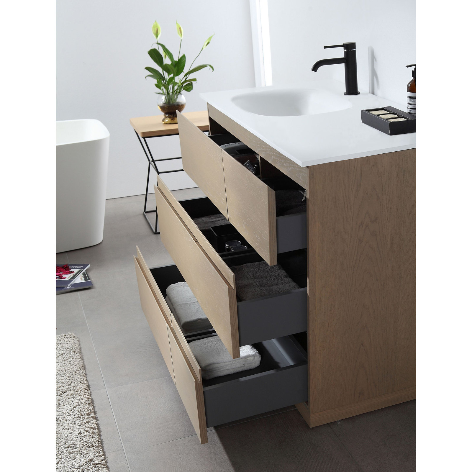 Arla 42'' Single Bathroom Vanity, Golden Oak