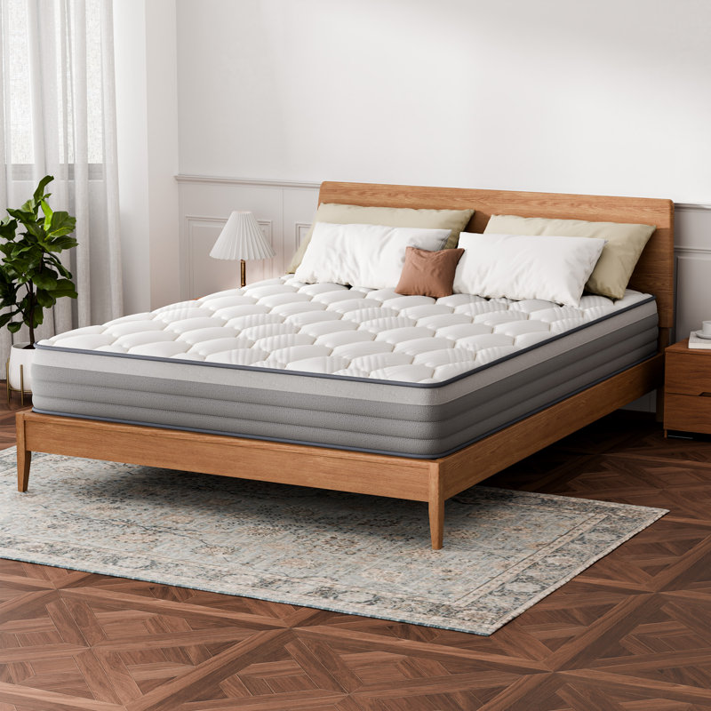 8"/10"/12" Medium Memory Foam Pocket Spring Hybrid Mattress In A Box With Certipur-US Certified Foam, King, 12"