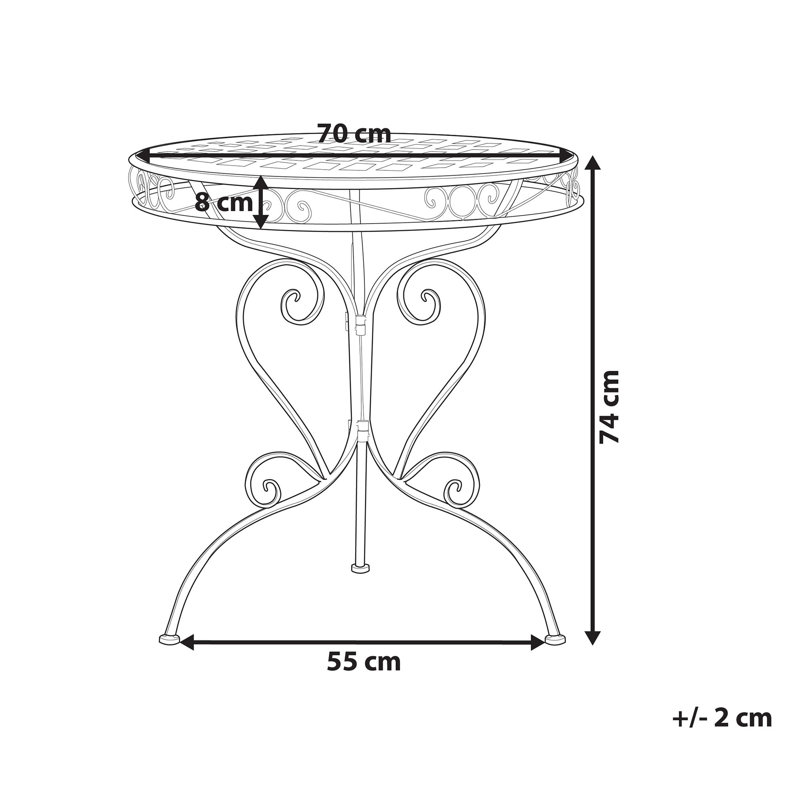 Coughlin Round Outdoor Bistro Table - 70 cm W 70 cm D