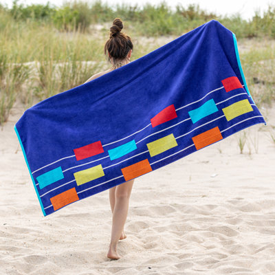 Maravilla Neon Tiles Geometric Oversized 100% Cotton Beach Towel