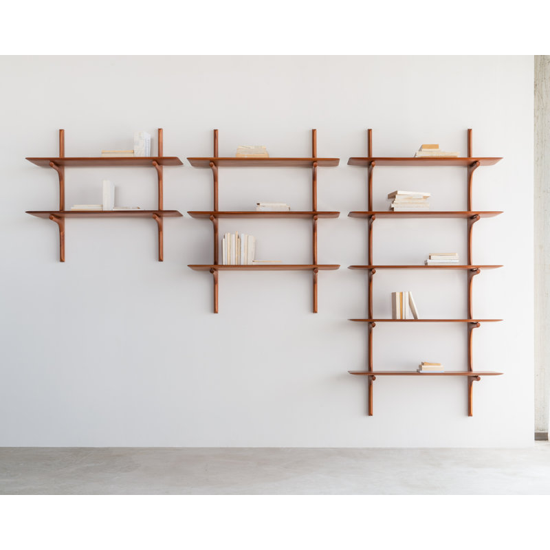 PI Wall Shelf - Varnished Brown - 2 Shelves, Varnished Brown