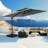 10' Square Double Top Patio Cantilever Umbrella, Weighted Base Included
