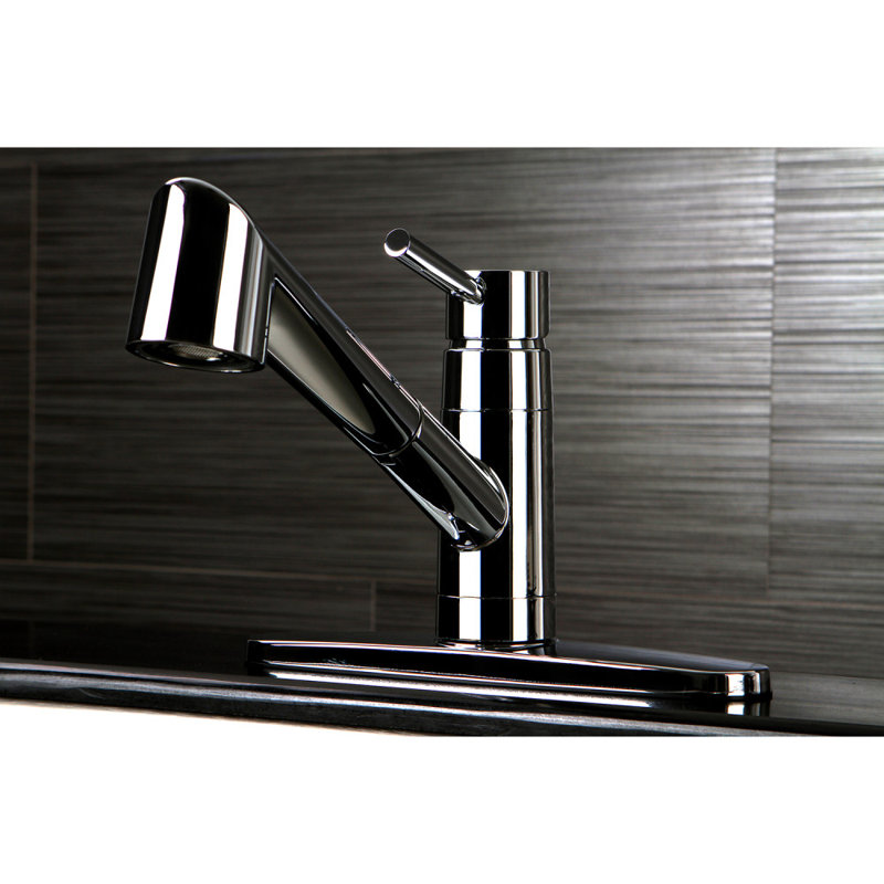 Robinet de cuisine à poignée simple pull out Wilshire, Chrome poli