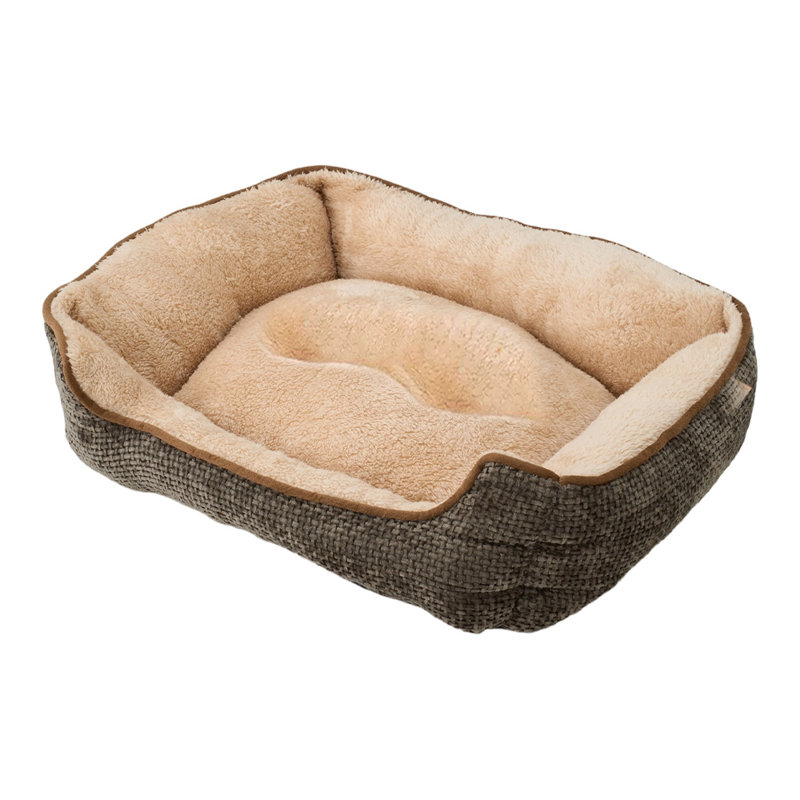 Polyester Pet Bed, Small (15cm H x 70cm W x 60cm D), Coffee