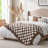 Reversible Checkered Knit Throw Blanket Soft Feather Yarn Blankets-120929827-120929828