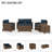Ardale Launcest 5 Piece Rattan Sofa Seating Group with Cushions-486637904-505195508