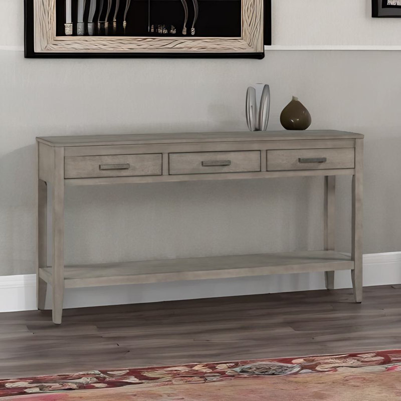 3-drawer Console Table, Gray