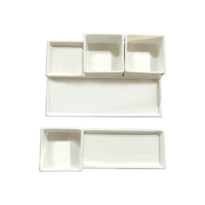 Tannex White Tie Combo Porcelain Condiment Server