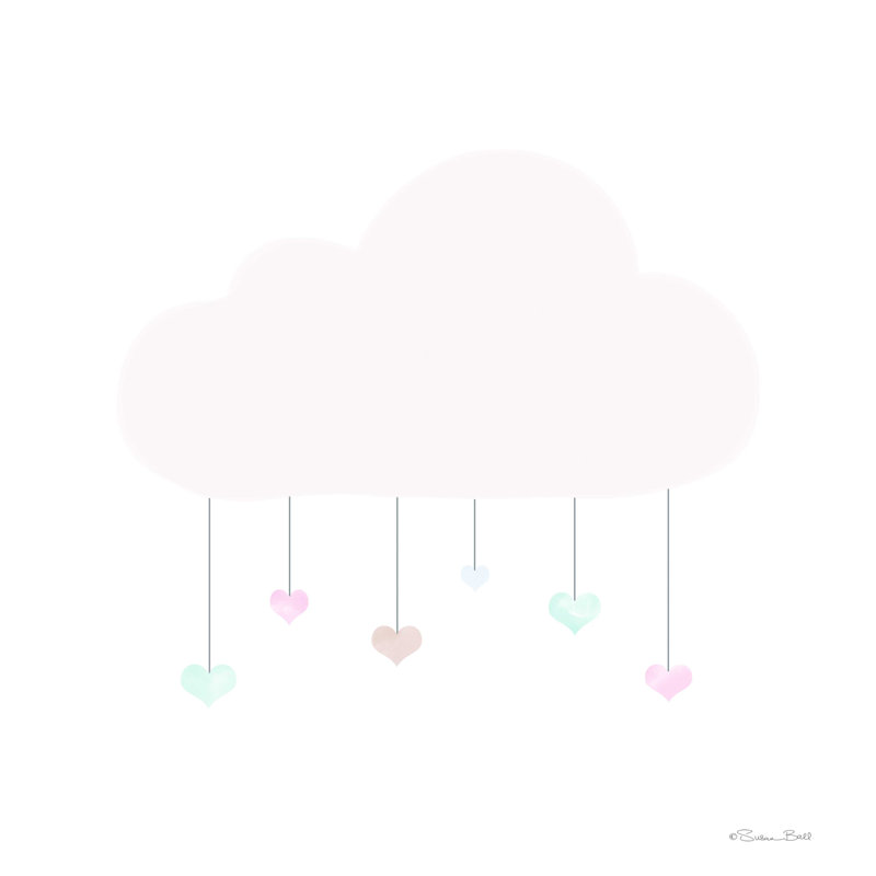 Nuage d'aquarelle Addiley - impression, H 36 po x l 36 po