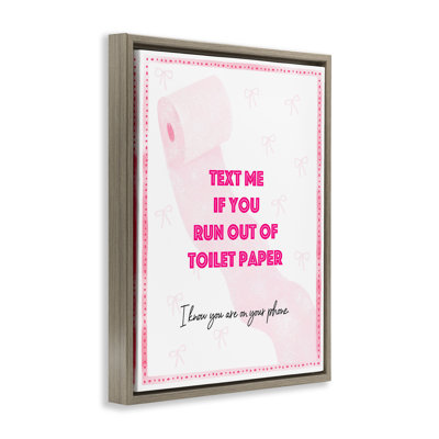 Texte rose pour cadre flottant pour papier hygiénique, design par Ziwei Li