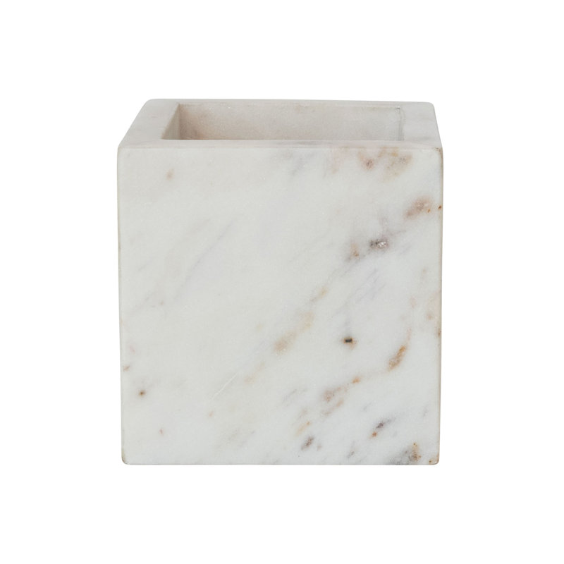 Square Marble Container, 4.5" H x 4.5" W x 4.5" D
