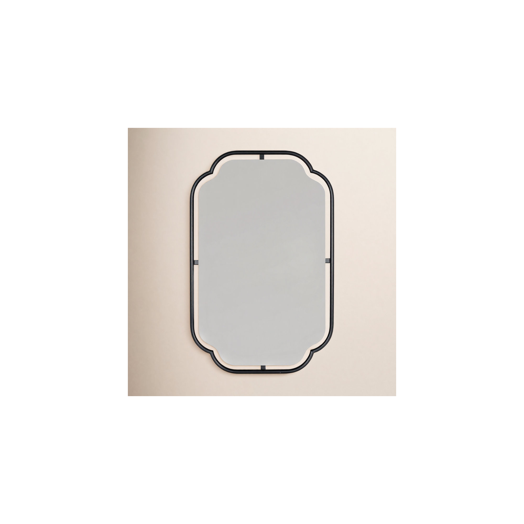 Moors Modern & Contemporary Accent Mirror, Matte Black, 34" H x 22.25" W