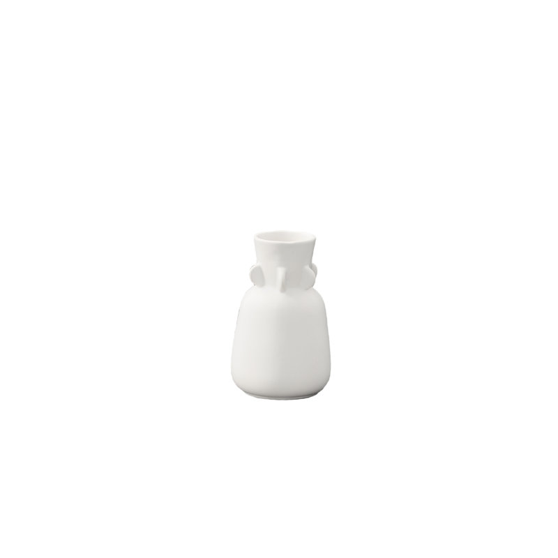 Vase en céramique à finition ronde matte blanc H 6,00 po