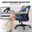 Remplacement de la base de la chaise de bureau, 28 po, charge statique de 2 500 lb, partie de base de tabouret de bureau d'ordinateur robuste avec 5 roulettes et pieds renforcés, remplacement de la base de la chaise de bureau, noir et bleu-119930848