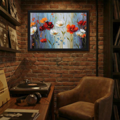 Plantes et fleurs coquelicots colorés sur fond doux