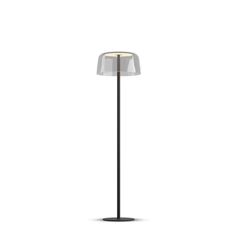 Yurei LED Floor Lamp, Clear, Matte Black