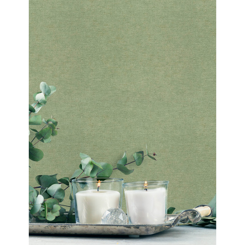 Papier peint délavé vert Tansy, Vert