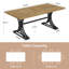 Table de salle à manger, rectangulaire, base en métal, 63 pouces-111236772-132172794