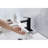 Waterfall Spout Bathroom Vanity Faucet In Matt Black, Single Handle Sink Faucet, Stainless Steel Made For Durability, To Corrosion And Fingerprints, Gentle Fluent Water Flow Black With Spout, Tap,-121612996