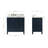 Cambridge 36'' Solid Wood Single Bathroom Vanity in Midnight Blue, with 2'' Carrara Marble Top, Left Offset, Rectangle Sink-134280568-134280567-105903795