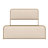 Gold Modern Metal Bed Frame With Curved Upholstered Headboard