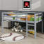 Lit mezzanine simple surélevé avec échelle-2028300180