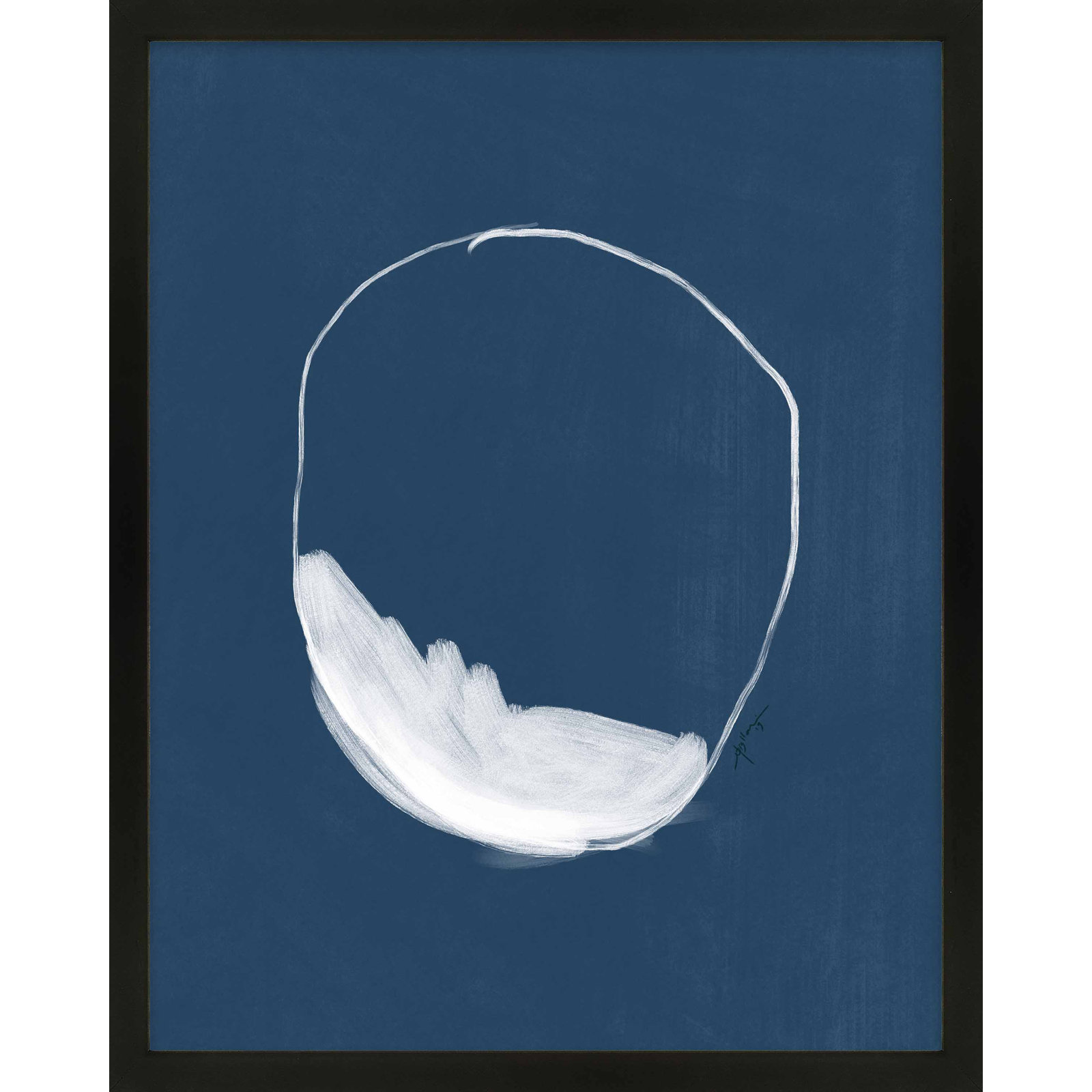 Abstract In Blue by Eleni Psyllaki For Paradissi Digital Art, 30" H x 24" W, Black Paper