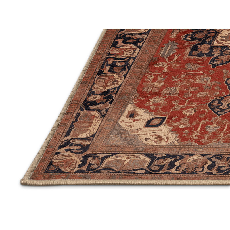 Machine Washable Persian Brown Area Rug, Square 6'