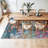 Abstract Washable Rug - Living Room Bedroom Large Area Rug Indoor Farmhouse Stain Resistant Carpet Non-Slip Machine Washable Distressed Soft Room Decor Colorful/Multi-1400120805